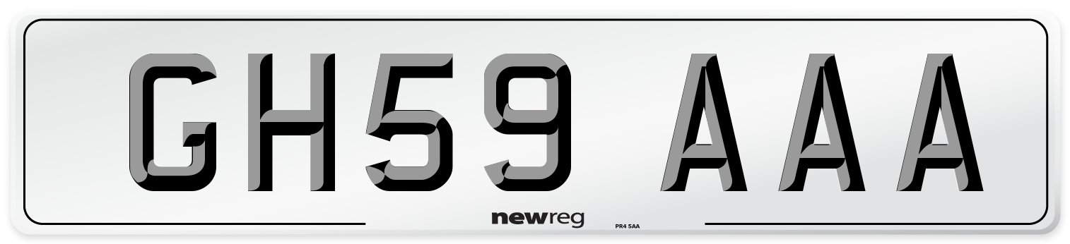 GH59 AAA Front Number Plate
