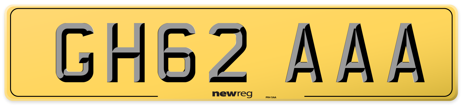 GH62 AAA Rear Number Plate