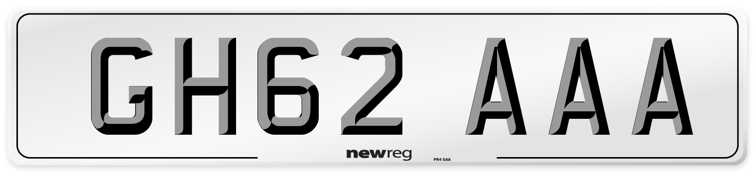 GH62 AAA Front Number Plate