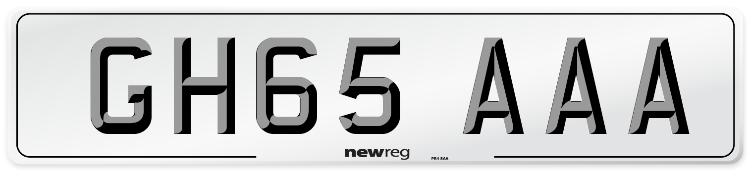 GH65 AAA Front Number Plate