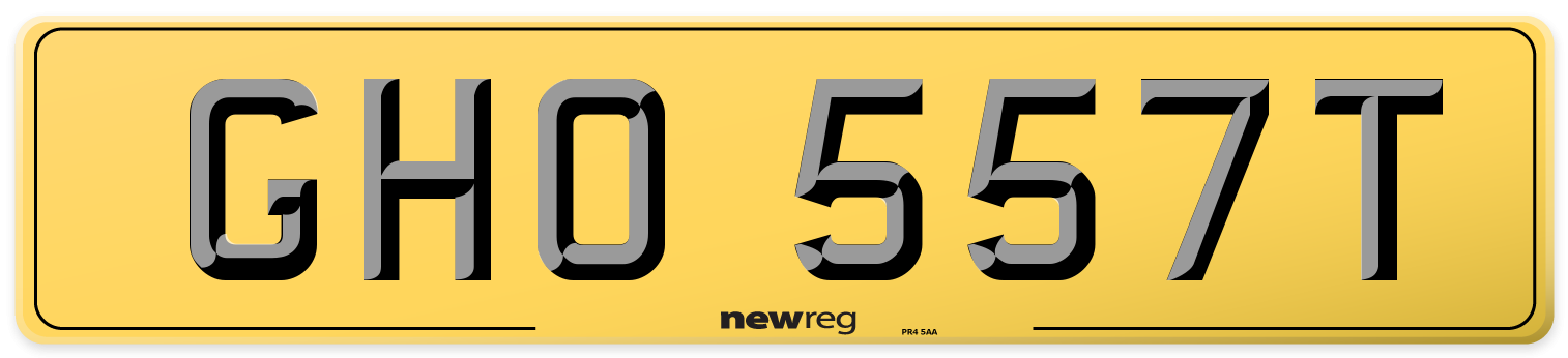 GHO 557T Rear Number Plate
