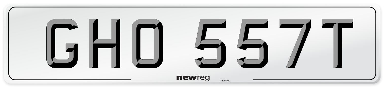 GHO 557T Front Number Plate
