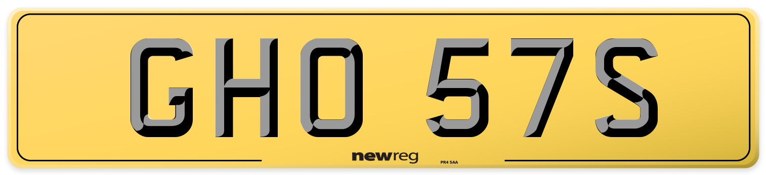 GHO 57S Rear Number Plate