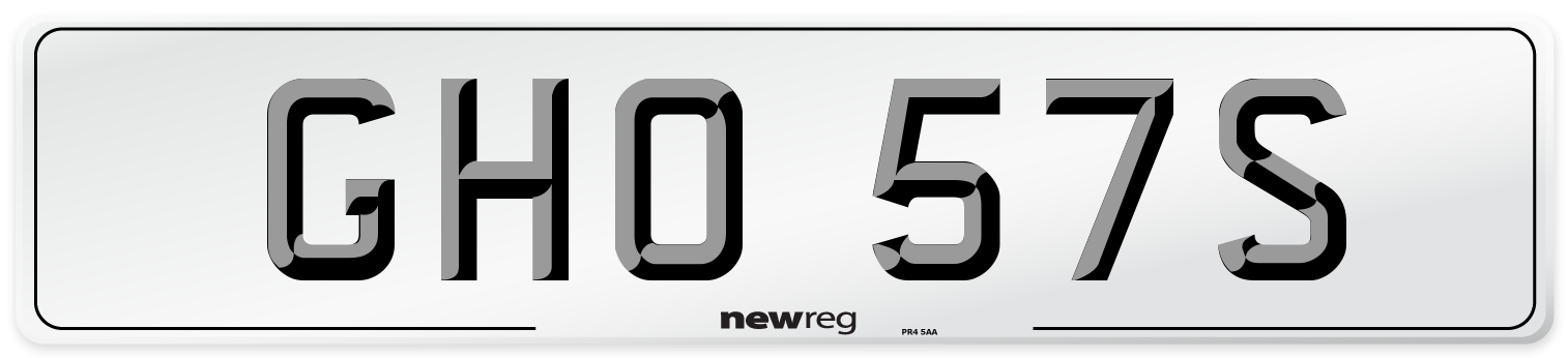 GHO 57S Front Number Plate