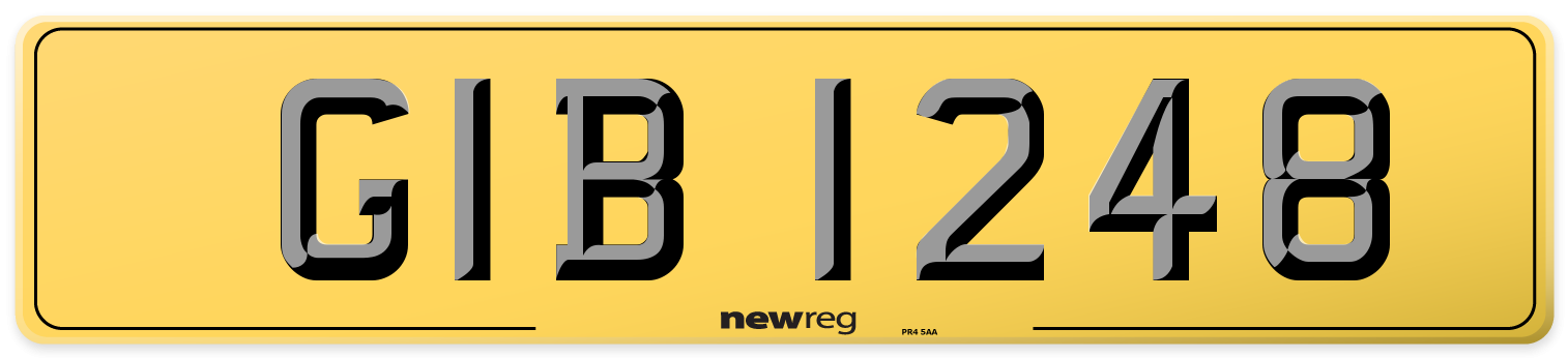 GIB 1248 Rear Number Plate
