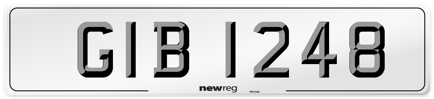 GIB 1248 Front Number Plate