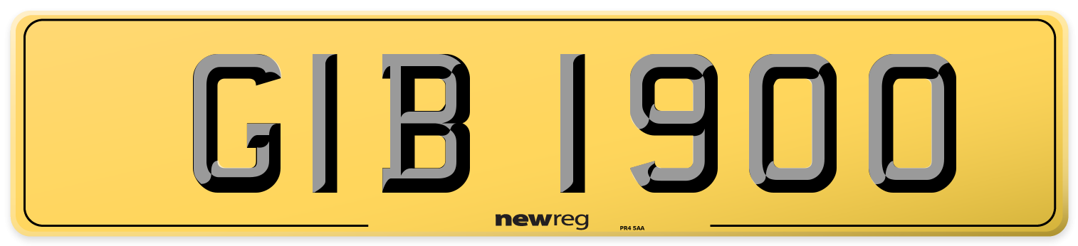 GIB 1900 Rear Number Plate