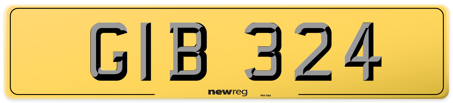 GIB 324 Rear Number Plate