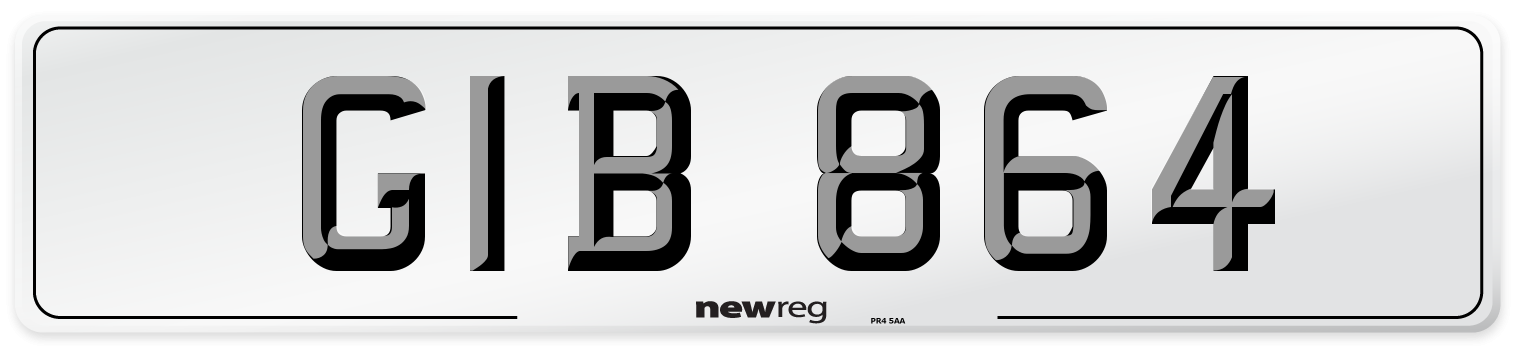 GIB 864 Front Number Plate