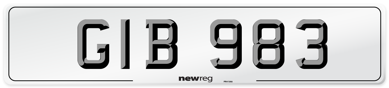 GIB 983 Front Number Plate