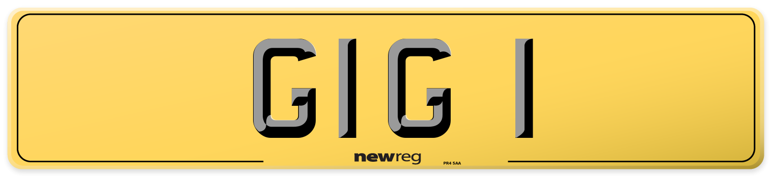 GIG 1 Rear Number Plate