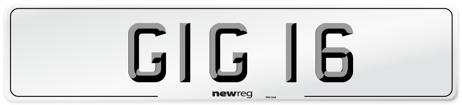 GIG 16 Front Number Plate