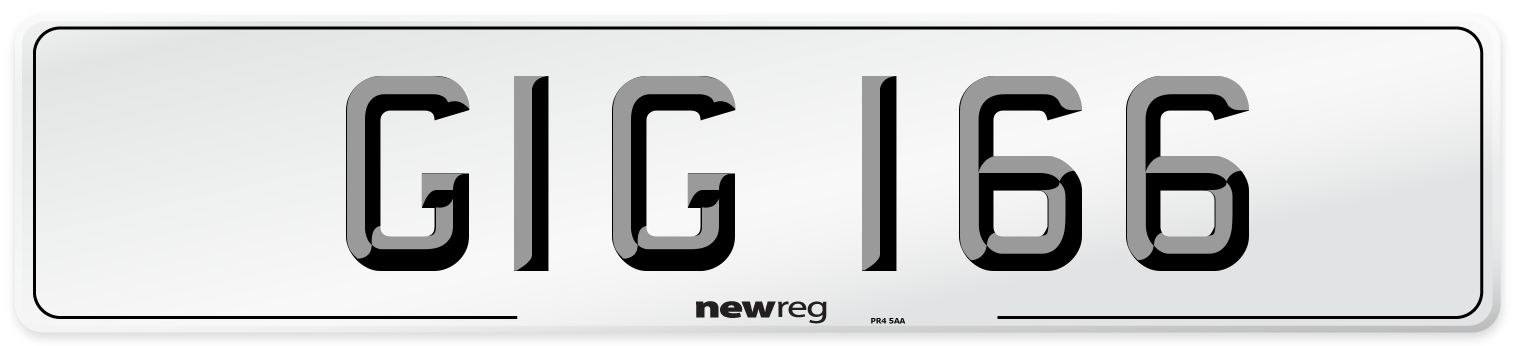 GIG 166 Front Number Plate