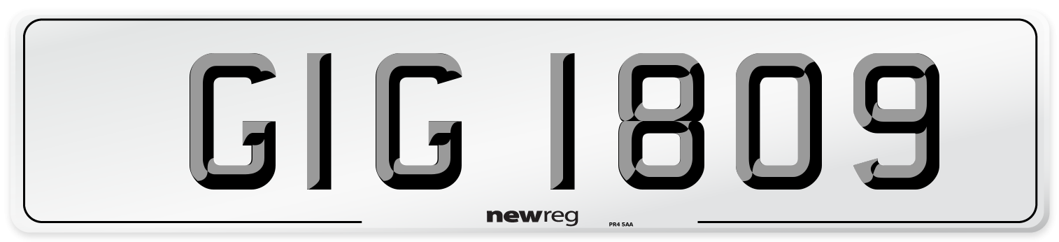 GIG 1809 Front Number Plate