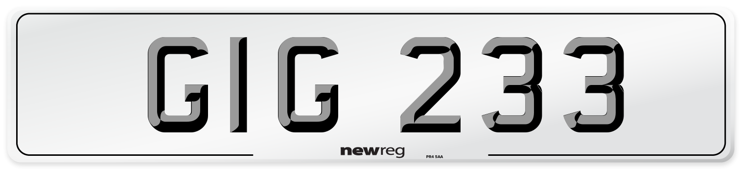 GIG 233 Front Number Plate