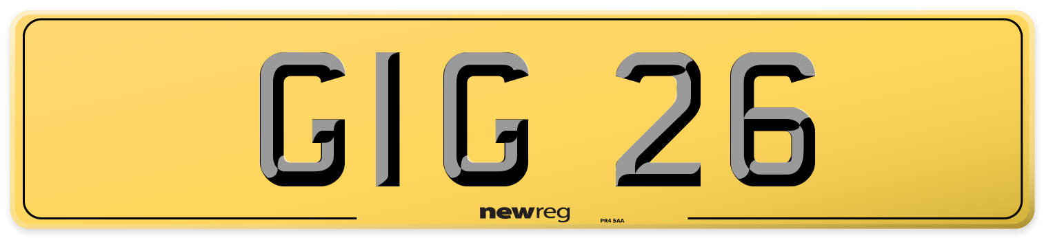 GIG 26 Rear Number Plate