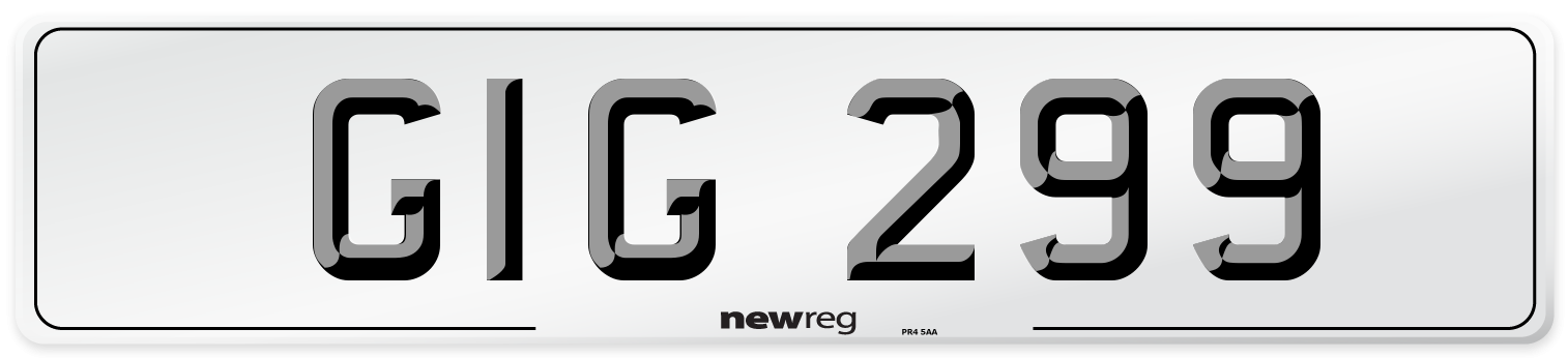 GIG 299 Front Number Plate