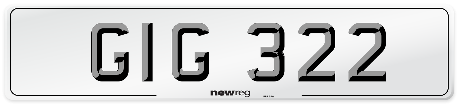 GIG 322 Front Number Plate