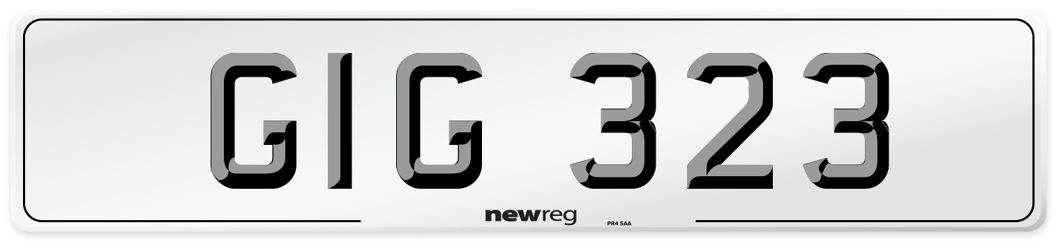 GIG 323 Front Number Plate