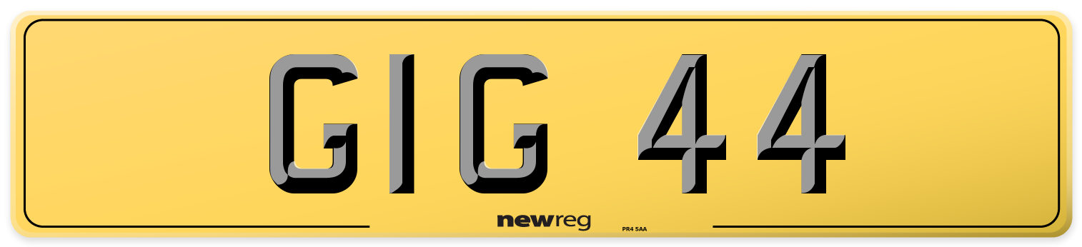 GIG 44 Rear Number Plate