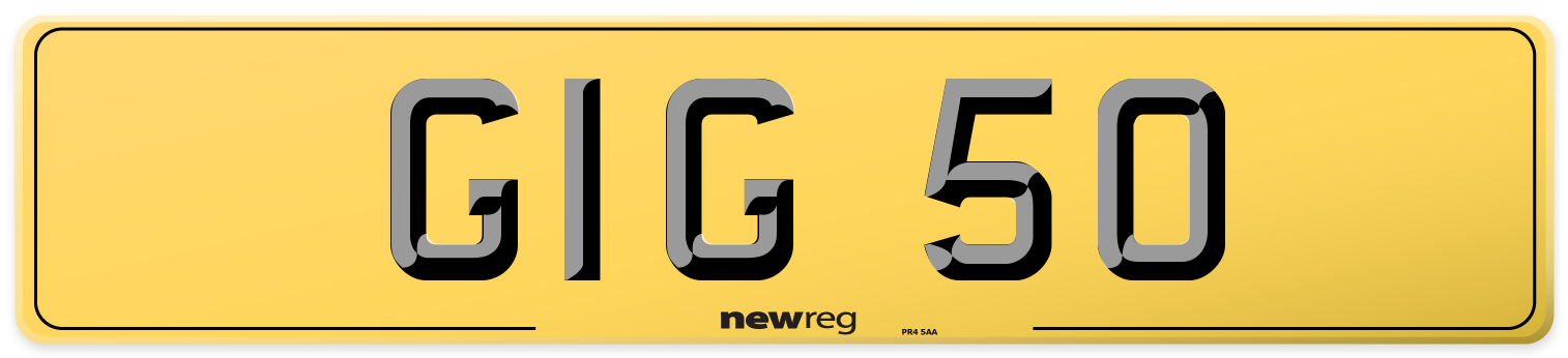 GIG 50 Rear Number Plate