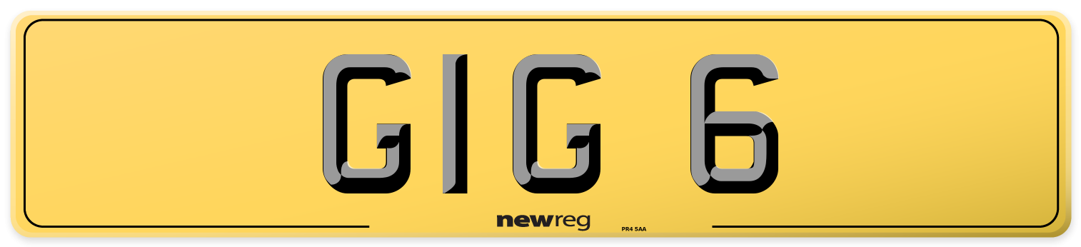GIG 6 Rear Number Plate