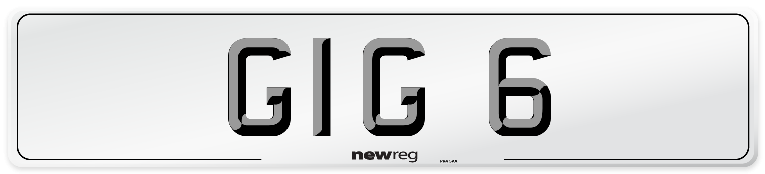GIG 6 Front Number Plate