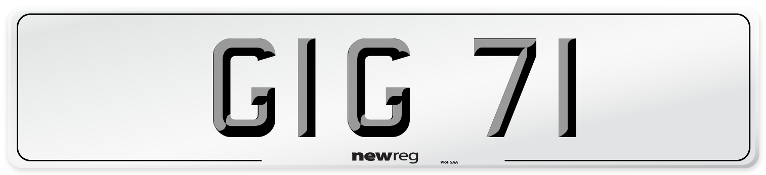 GIG 71 Front Number Plate