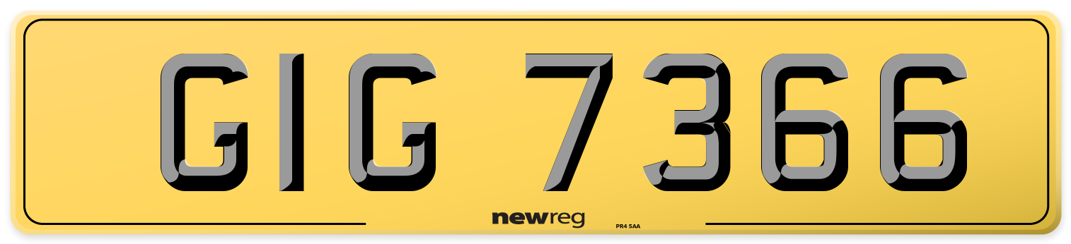 GIG 7366 Rear Number Plate