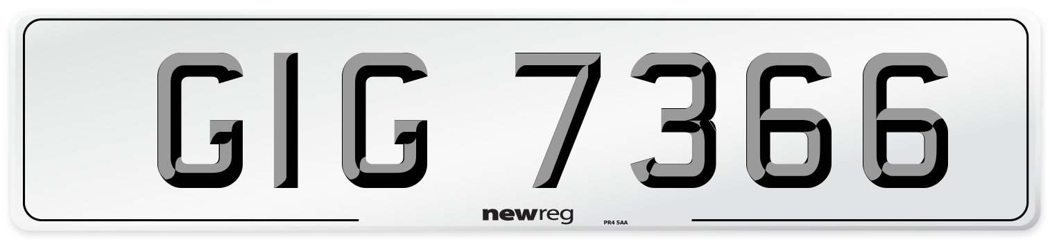GIG 7366 Front Number Plate