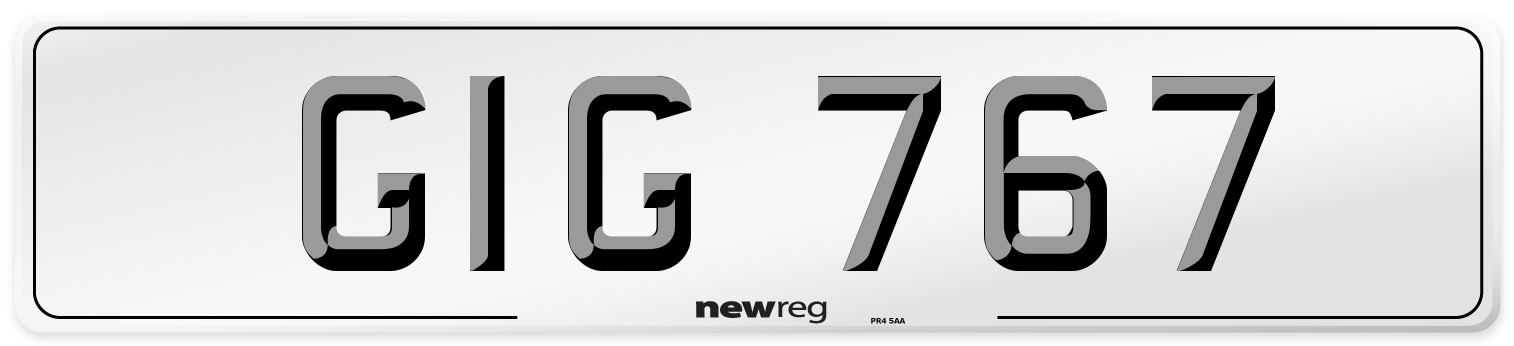 GIG 767 Front Number Plate