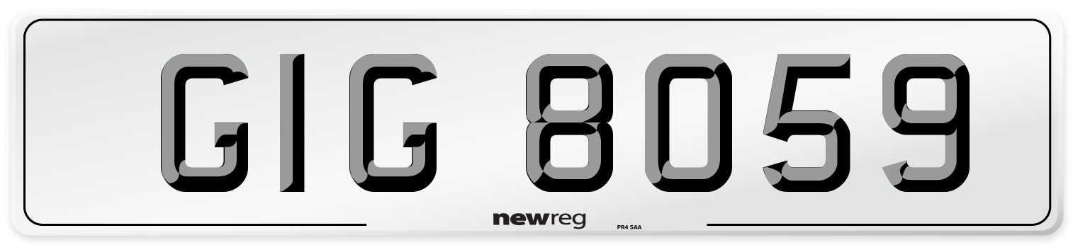 GIG 8059 Front Number Plate