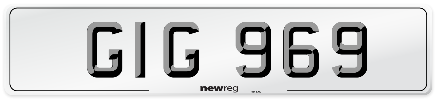 GIG 969 Front Number Plate