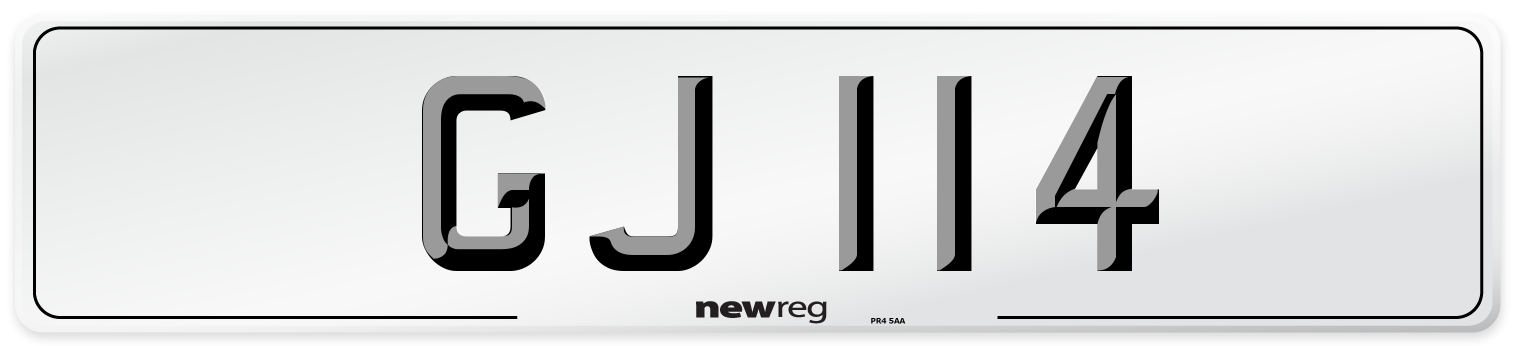 GJ 114 Front Number Plate
