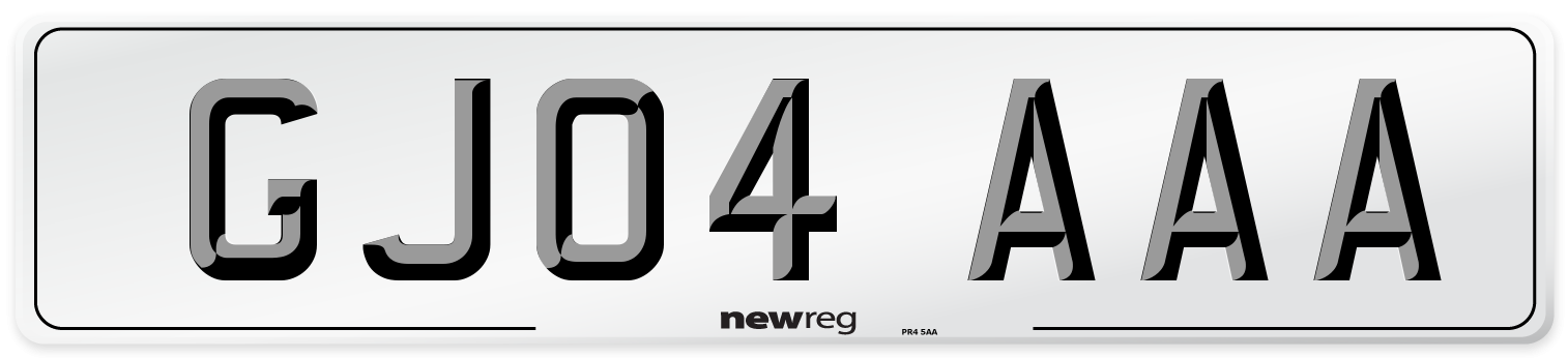 GJ04 AAA Front Number Plate