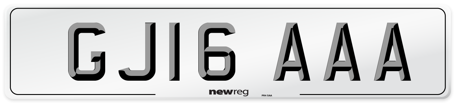 GJ16 AAA Front Number Plate