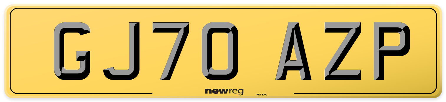 GJ70 AZP Rear Number Plate