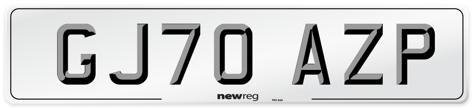 GJ70 AZP Front Number Plate