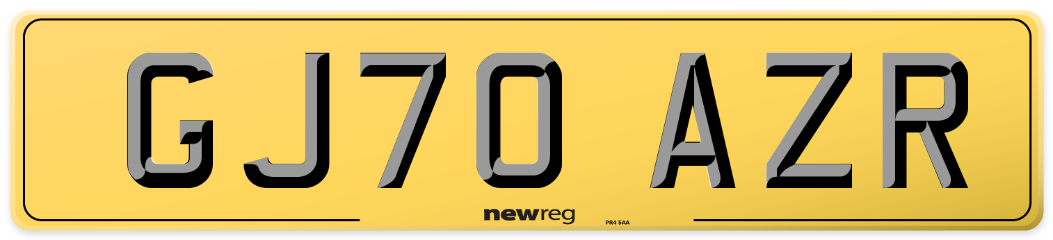 GJ70 AZR Rear Number Plate