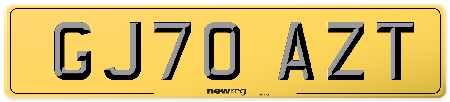 GJ70 AZT Rear Number Plate