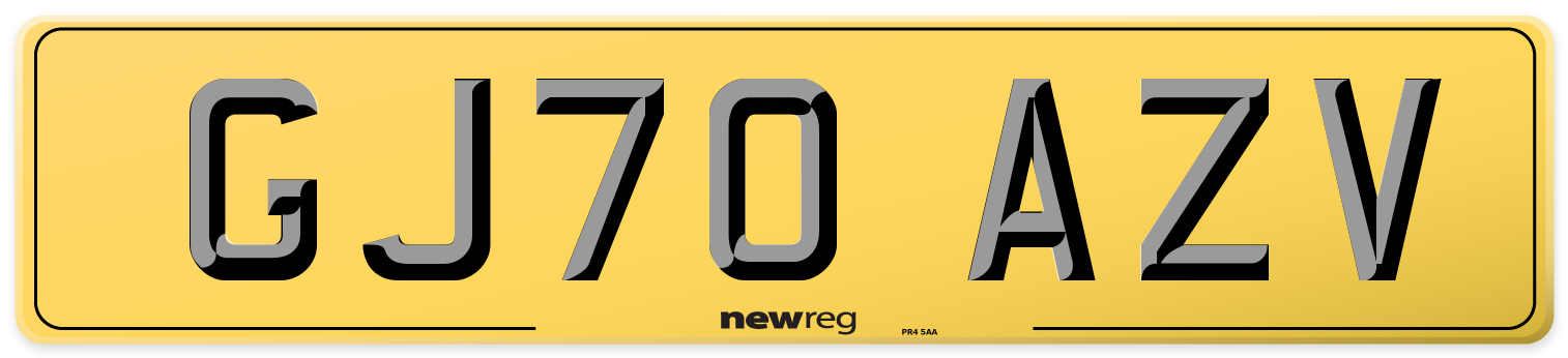 GJ70 AZV Rear Number Plate