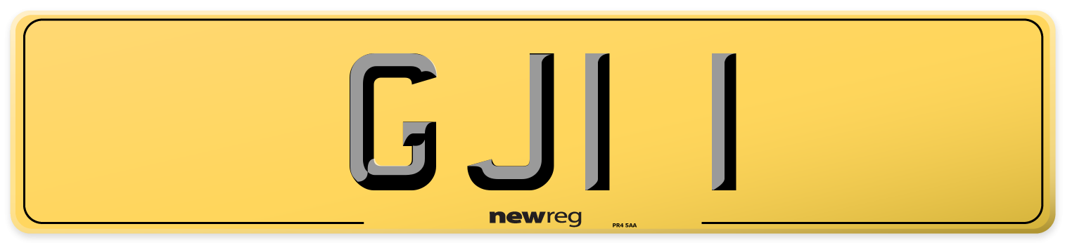 GJI 1 Rear Number Plate