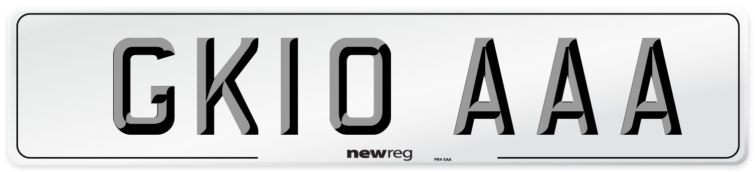 GK10 AAA Front Number Plate