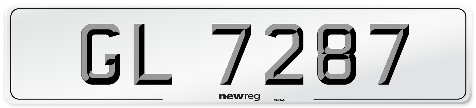 GL 7287 Front Number Plate