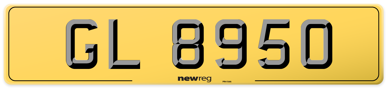 GL 8950 Rear Number Plate