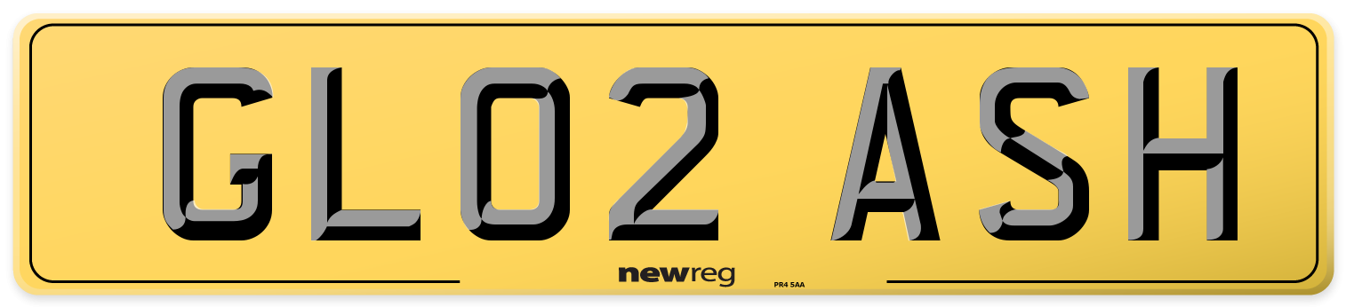 GL02 ASH Rear Number Plate