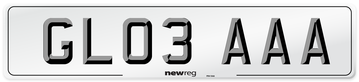 GL03 AAA Front Number Plate