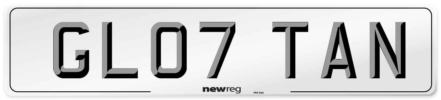 GL07 TAN Front Number Plate