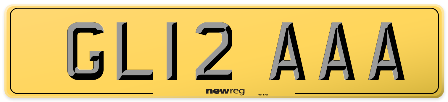 GL12 AAA Rear Number Plate
