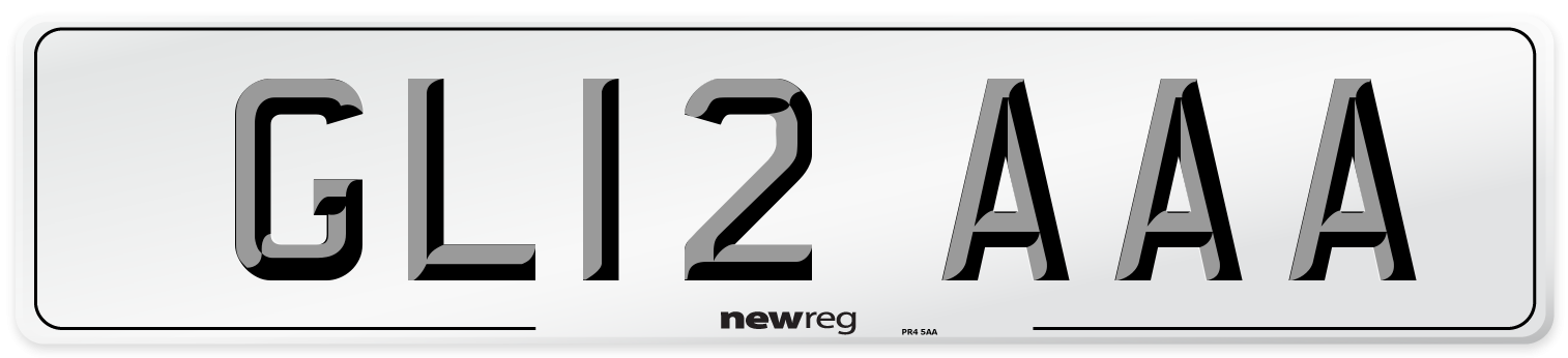 GL12 AAA Front Number Plate